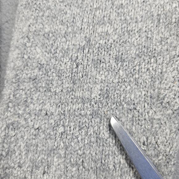 Vtg Private Party Angora Cardigan Womens M Argyle Floral Grey Granny Retro 90s - Picture 12 of 16